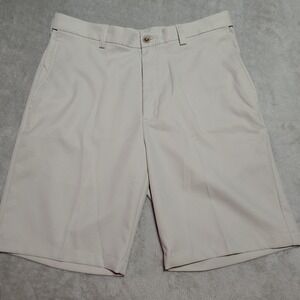 Cool 18 Pro Shorts Men Beige Golf Flex Waist Pockets Lightweight Comfort Stretch